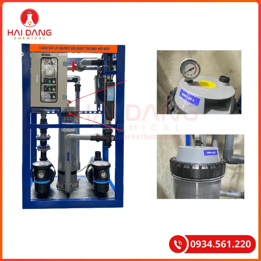 HỆ THỐNG XỬ LÝ NƯỚC VÀ KHỬ TRÙNG BỂ BƠI CXL-25 | 80 - 100M3 | Giá Tốt Quảng Ninh