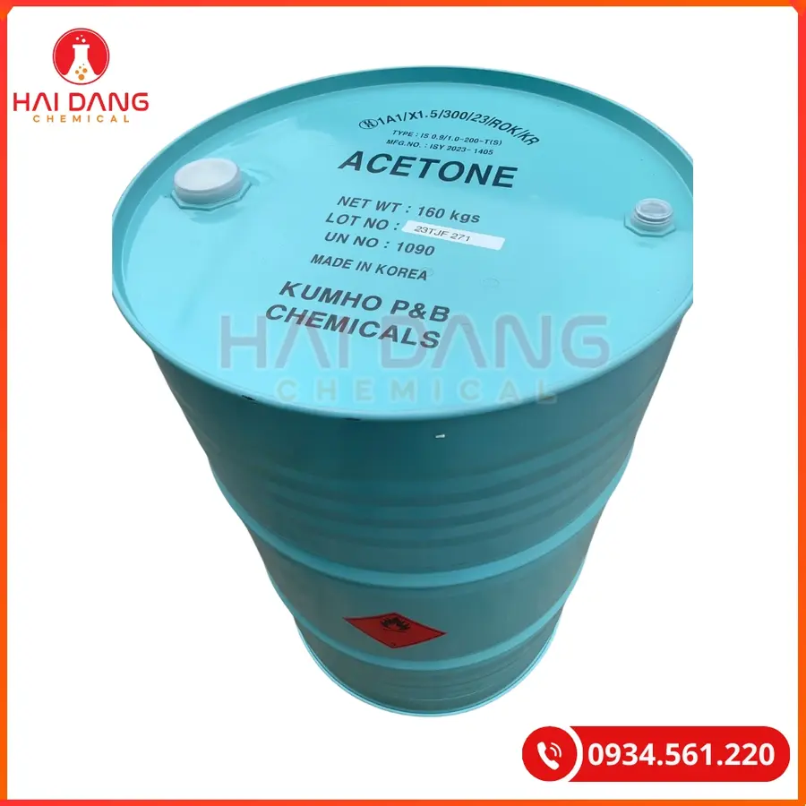 Acetone Hàn Quốc 160kg/Phuy Dung Môi Công Nghiệp | Giá Tốt Quảng Ninh